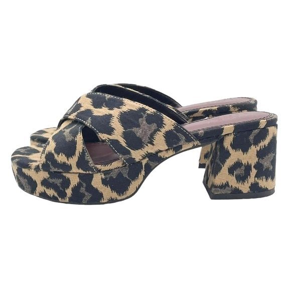 ASOS DESIGN Harrison Cross Strap Block Heeled Sandals in Leopard Women’s Size 6 - Picture 4 of 16